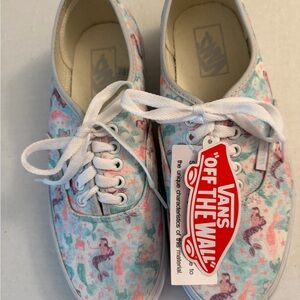 NWT Van’s Authentic Mermaid Ice Flow Glitter Lace Up Sneakers women’s 9